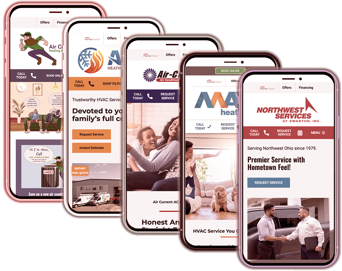 Multisites displayed on variety of smartphone screens