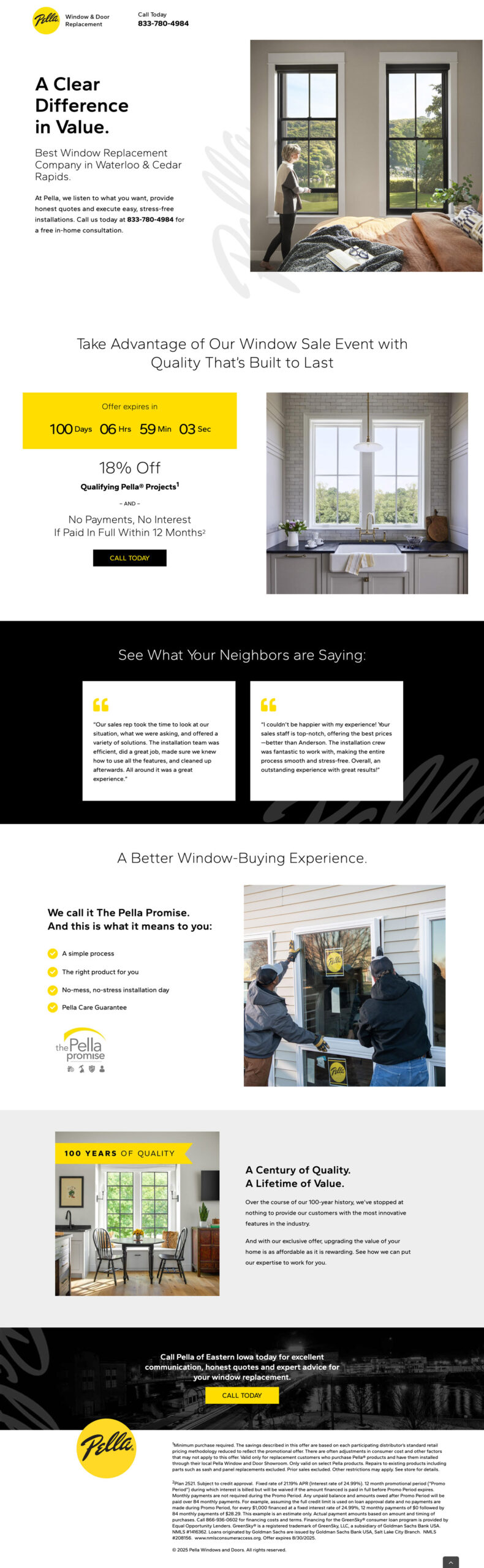 Pella PPC landing page