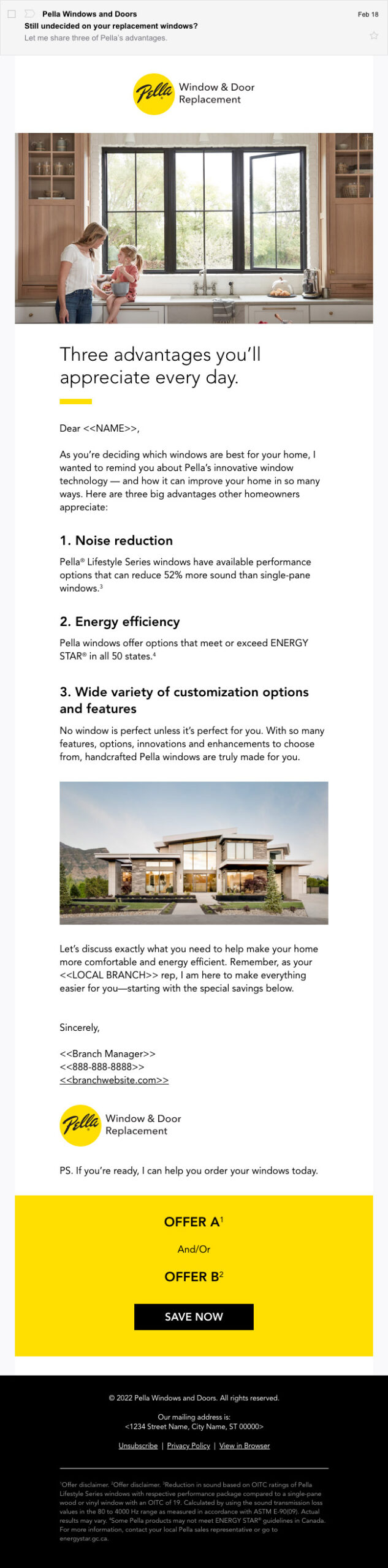 Pella Post Appointment Email Series