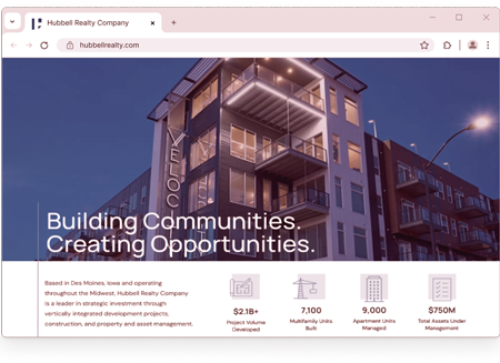 Hubbell Realty website preview